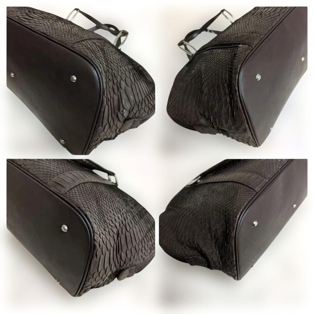 Finest Diamond Python Leather Boston Bag Matte Fi… - image 8