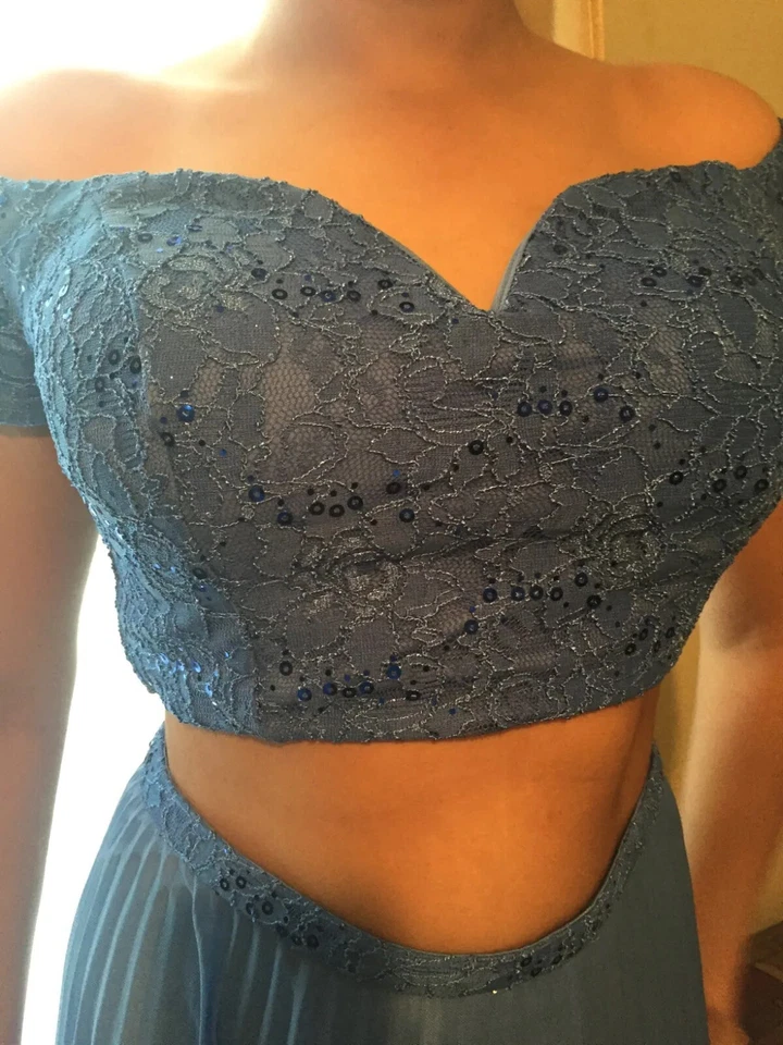 VESTIDO FORMAL BEE DARLIN AZUL GRADUACIÓN/BODA (9/10) MEDIANO Foto 3 de 4