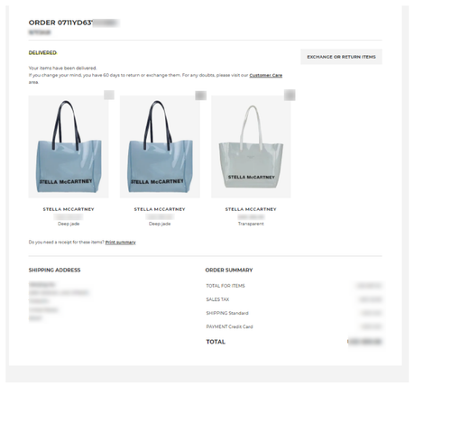 NEW STELLA MCCARTNEY Clear Logo Tote Bag, Color: Blue, MSRP $475 - Picture 4 of 12