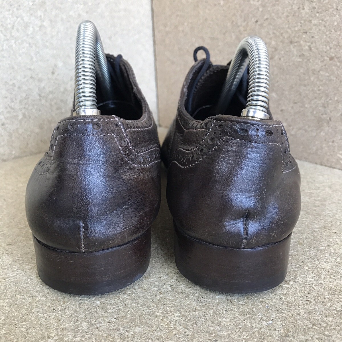 Paul Smith Original Dip Dyed Shoes Brown Leather Wingtip Oxfords