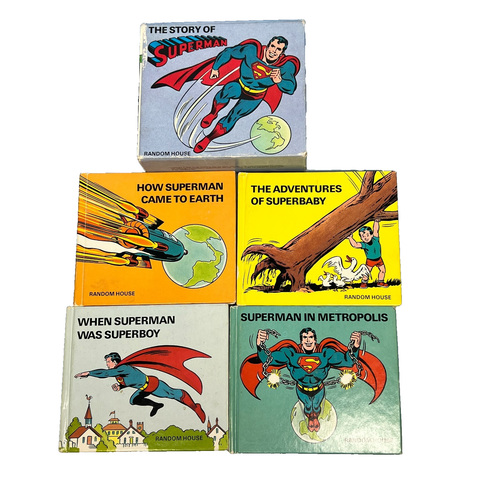 VTG 1980 The Story Of Superman Boxed Set with 4 Mini Hardcover Book