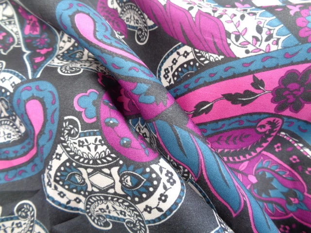 Silk Twill 100%, 'Industrial Paisley', (per metre) dress fabric | eBay