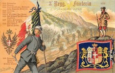 9820) WW1 ARDITI, 3 REGGIMENTO FANTERIA, ARDITO CON PUGNALE E BANDIERA VIAGGIATA