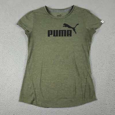 Puma T Shirt Womens Size XS Biege Logo Casual Short Sleeve Ladies