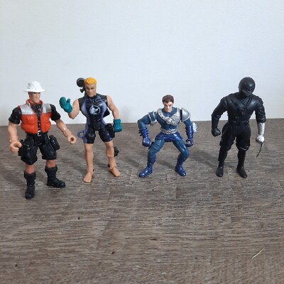 Vintage Mixed Chap Mei Scuba ninja knight Action Figure Bundle Toy Lot of 4