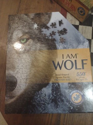 Madd Capp Puzzles - I AM Wolf - 550 Pieces - Head Shaped Jigsaw Puzzle 