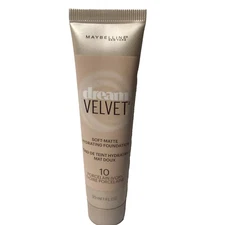 MAYBELLINE Dream Velvet FOUNDATION Soft - Matte - 10 Porcelain Ivory -NEW SEALED