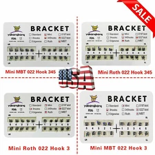 10 Packs Dental Orthodontic Metal Bracket Braces Mini Roth/MBT 022 3/345 Hooks A