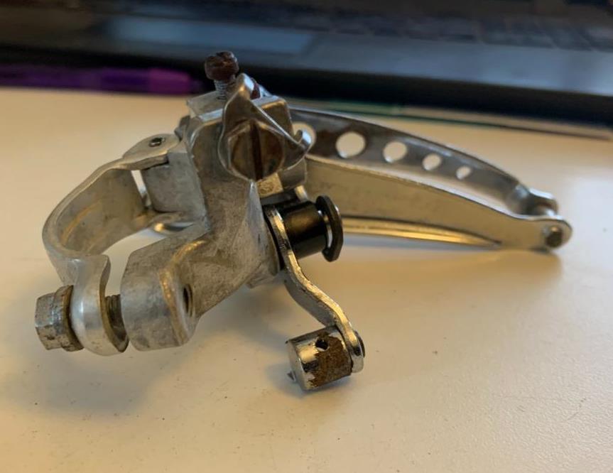 Dérailleur Avant Vélo Rétro Suntour Compe-V - Pince 1, Argenté - NOS En Boîte