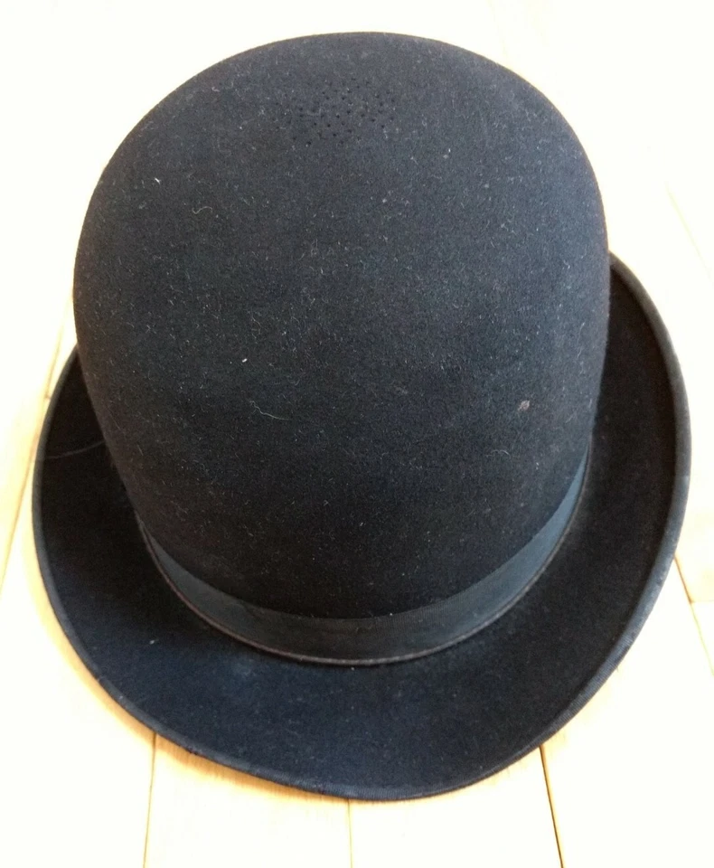 Antique John B Stetson Black Fur Felt Bowler Hat 1900 Vented Palace Clothing 7 - Image 3 of 4