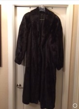 Ladies Mink Long Coat Black