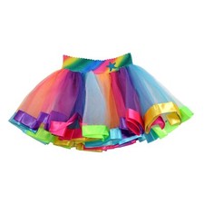 Mermaid Girls Rainbow Tutu Tulle Ribbon Skirt Starfish Kids Birthday Party Dress