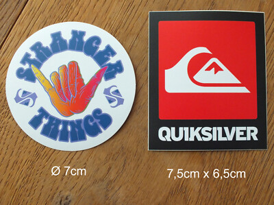 2 Stickers Decals Quiksilver Surf Windsurf Big Wave Skateboard Skate BMX 