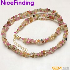 Natural Tourmaline Quartz Jewelry Bangle Bracelet Necklace Ring For Women Gift