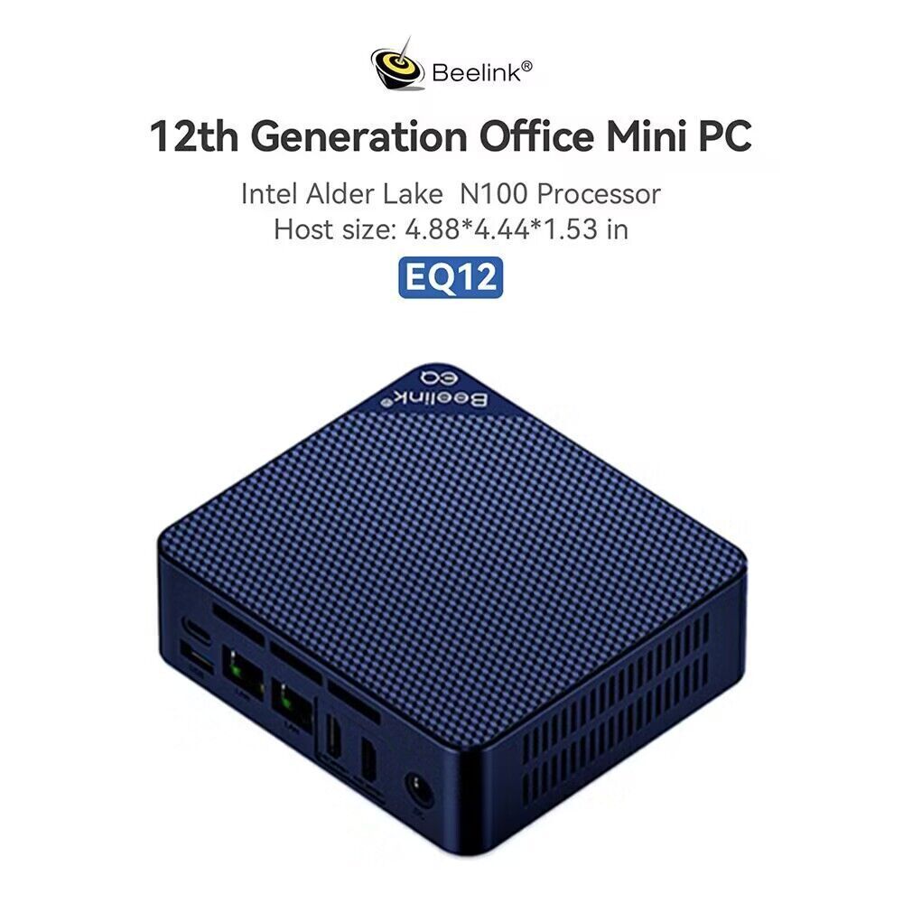 Beelink EQ12 Mini PC 12th Intel Alder Lake N100 16GB DDR5 500GB