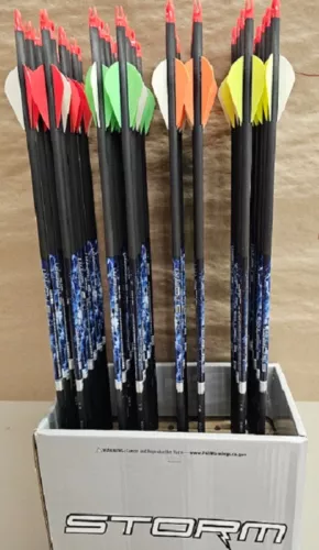EASTON STORM CARBON ARROWS - 500, 400, 350, 300 SPINE - 6 PK, BEAR, MISSION, PSE