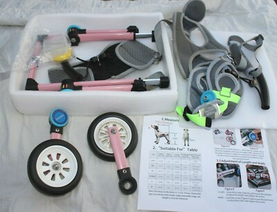 Samohui Pink Adjustable Lightweight Dog Back Legs Cart Wheelchair Harness XS HTF