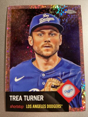 2022 Topps Chrome Platinum Trea Turner ROSE GOLD MINI DIAMOND REFRACTOR #d /75