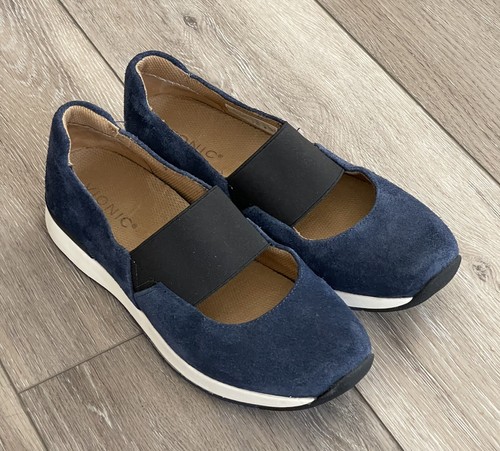 VIONIC $129 Cosmic CADEE Navy Blue Suede Mary Jane Casual Walking Shoes Sz 8 EUC | eBay