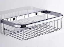 Bathroom Polished Chrome Wall Mounted Shower Shelf Caddy Basket Storage sba513