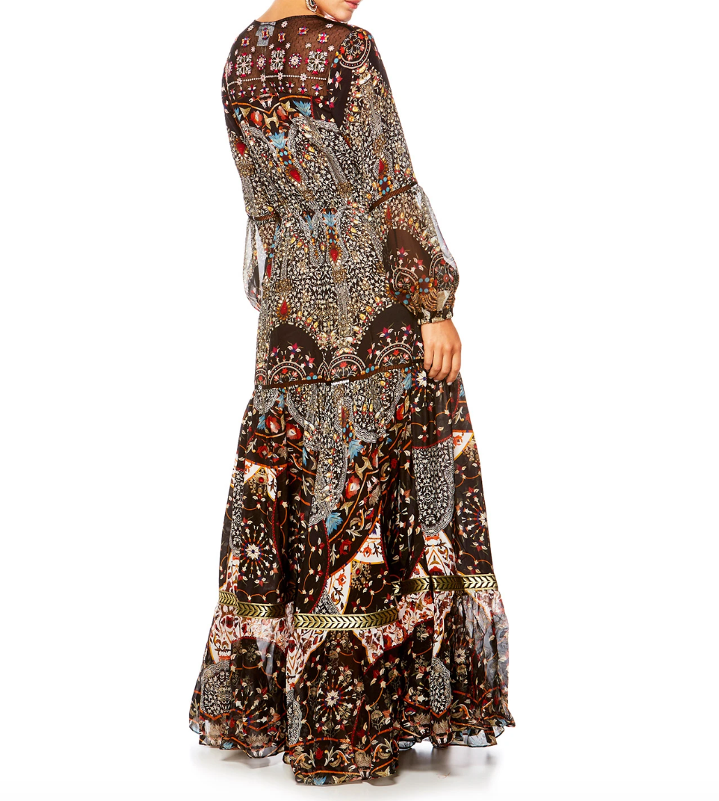 NEW 1800 CAMILLA CHAMBER OF REFLECTIONS PEASANT MAXI DRESS SILK . eBay