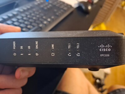 Cisco EPC3208 EuroDOCSIS 3.0 Cable Modem EMTA Gebraucht Schwarz Top zustand