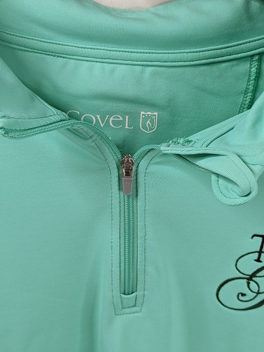 Covel Golf Windbreaker Teal Traveling Golfer Logo Unisex Size L Long Sleeve Golf - Picture 3 of 13