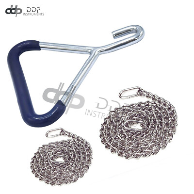 2 Ob Chain 30 & 60 Inch + OB Handle, Goat Forcep,Goat Cattle Cow, For ...