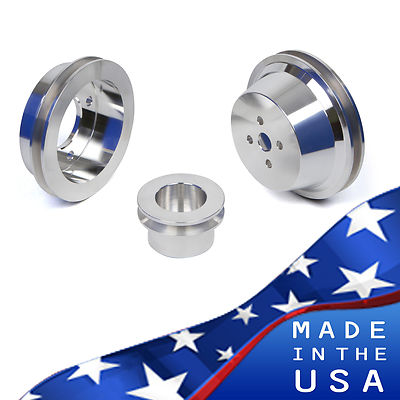 Big Block Ford Pulley Kit 429 460 BBF Underdrive 1 Groove V-Belt Billet Aluminum