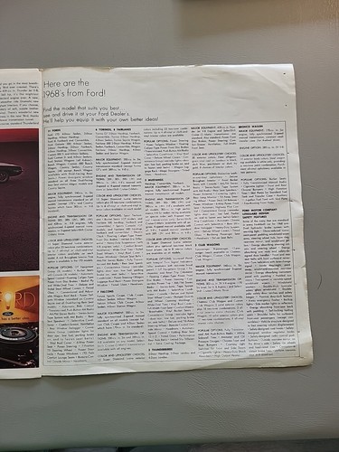 1968 FORD HAS A BETTER IDEA NEWSPAPER CAR SALES BROCHURES THUNDERBIRD MUSTANG - Picture 16 of 17