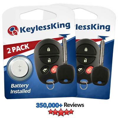 2 Replacement Remote Key Fob Set for 2011 2012 2013 2014 2015 Toyota Highlander