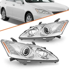 Headlights Assembly for 2007 2008 2009 Lexus ES350 Halogen W/O HID Chrome Pairs