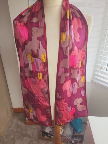 Jaspis Conran langes großes Seidentuch rosa abstrakt 10" x 70" - Bild 2 von 6