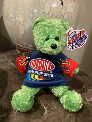 Jeff Gordon Green Beanie Baby Bear #24 Team DuPont NASCAR Bear 8