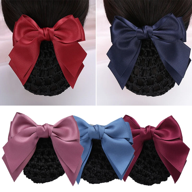 Женский атласный большой бант волос булочка Net змея крючком волос Cover волосы аксессуары - Изображение 2 из 4