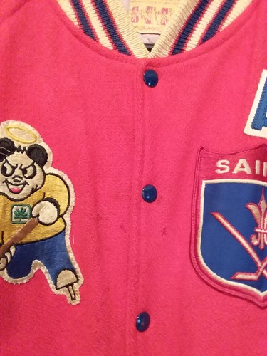 Vntg 1970s Youth CHICAGO SAINTS Triple A Hockey Team Jacket Sam Santo Sport Shop - Picture 11 of 14
