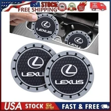 2 pk Cup Mat Car Drink Holder Insert Silicone Coaster Set for Lex_us Style 1