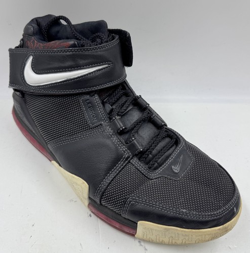 Nike Zoom Lebron 2 Mens Sneakers Sz 11 Black Crimson Basketball Shoes 309378-011
