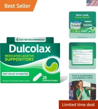 Doctor Recommended Laxatives - 28 Count Bisacodyl Suppositories for Fast Relief