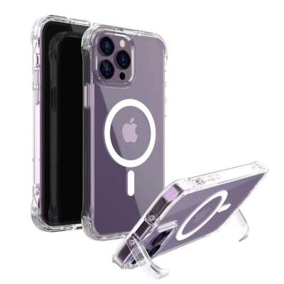 Handy Hülle mit Ständer iPhone Transparente Hard Clear Case TabKar-Shop