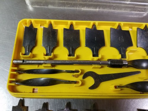 21 Piece Vintage Craftsman Power Wood Boring Bit Set with Wrench 1/4" to 1-1/4" - Picture 2 of 10