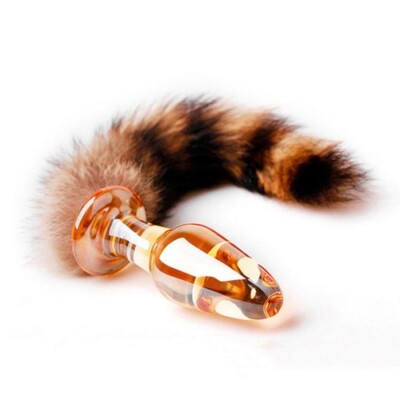 Fox Tail Glass Anal Plug Amber : Analplug Fuchsschweif Fuchs Schwanz Buttplug