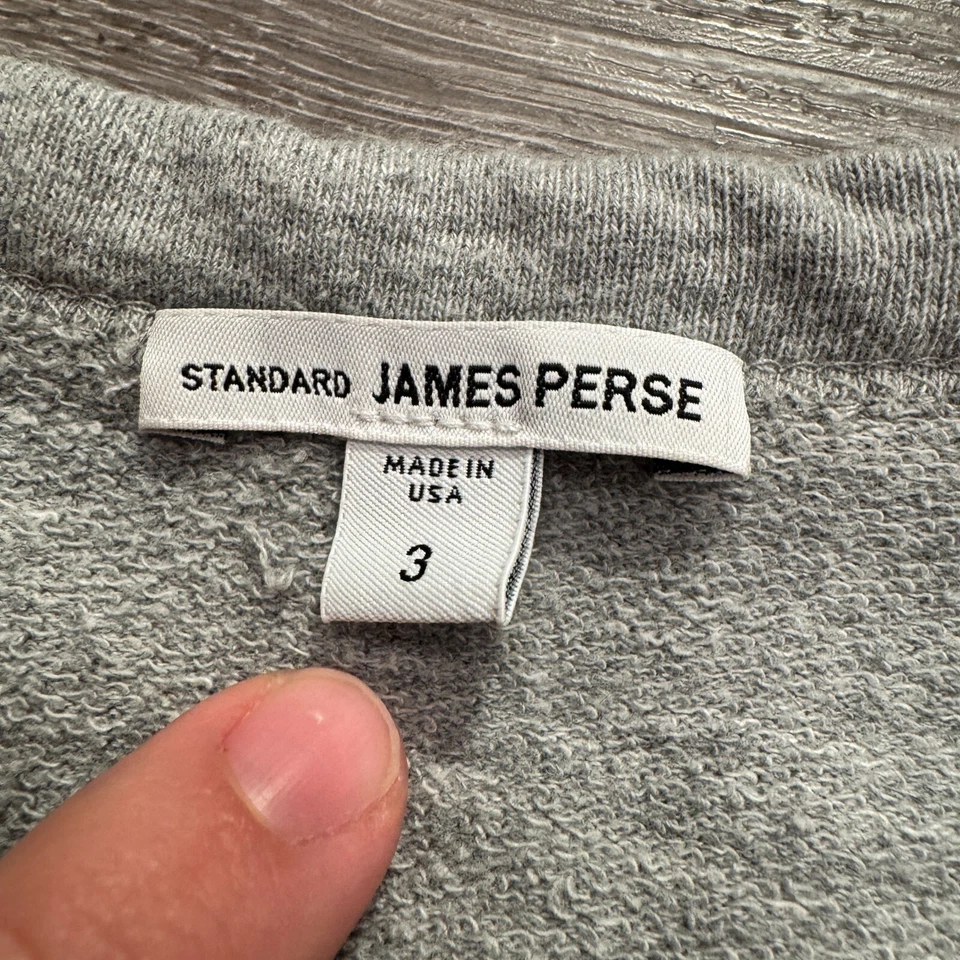 Camisa James Perse Adulto 3 Gris Suéter Terry Francés Tejido Algodón Sudadera Foto 3 de 4