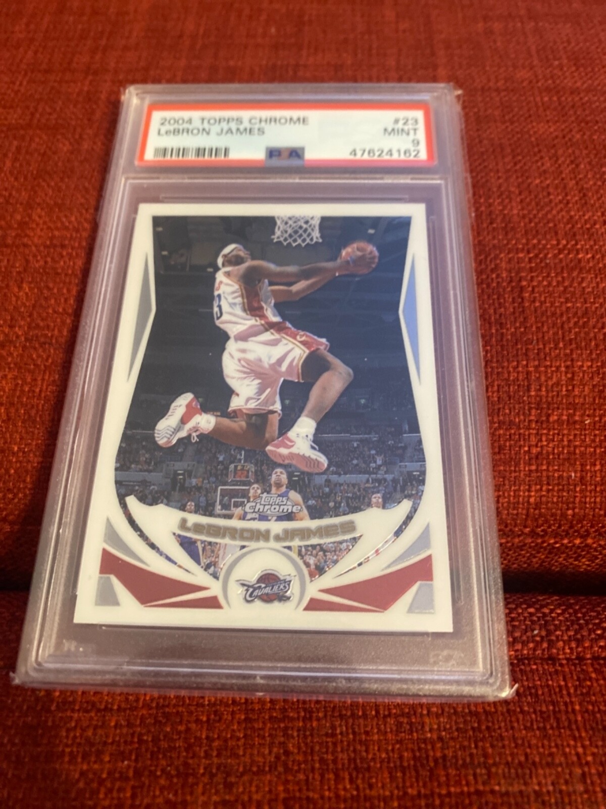Lebron James 2004 topps chrome #23 psa mint 9