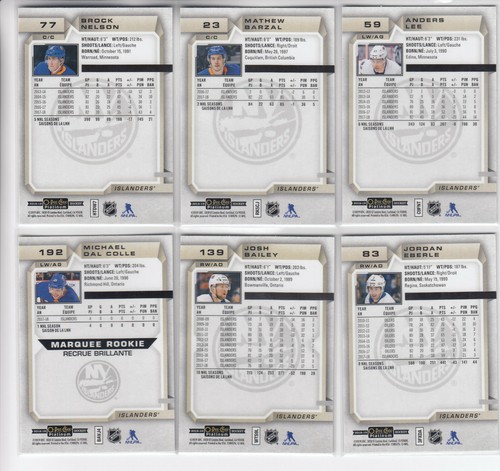 18/19 OPC Platinum New York Islanders Team Set w/RC - Lee Dal Colle RC + - Picture 2 of 2