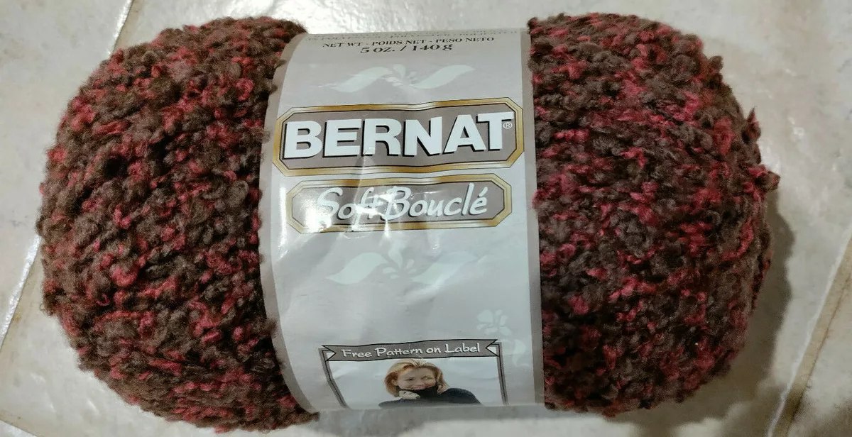 1 Skein Bernat Soft Boucle Yarn - Rosewood Shades 5 Oz ~ NEW