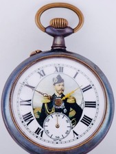 WWI Imperial Russ Pocket Watch Tsar's Era Army Officers Gunmetal Case c1914