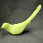 Vintage fenton green satin Uranium glass bird of happiness figure GLOWS lime