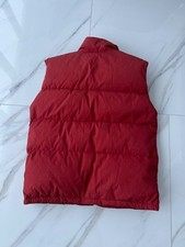 the north face puffer vest red orange mens brown lable