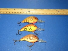 Lot of 3 Bandit 100 200 Pre PRADCO Crankbait Lures - Craw